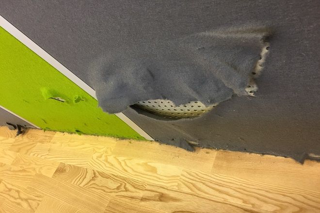 Akoestisch product niet geschikt om toe te passen in gymzaal